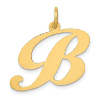 Load image into Gallery viewer, 14k Large Fancy Script Letter B Initial Charm
