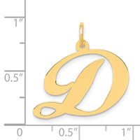 Load image into Gallery viewer, 14k Large Fancy Script Letter D Initial Charm
