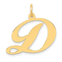 Load image into Gallery viewer, 14k Large Fancy Script Letter D Initial Charm
