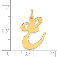 Load image into Gallery viewer, 14k Large Fancy Script Letter E Initial Charm
