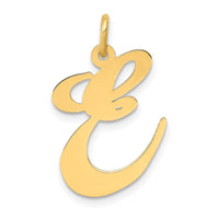 Load image into Gallery viewer, 14k Large Fancy Script Letter E Initial Charm
