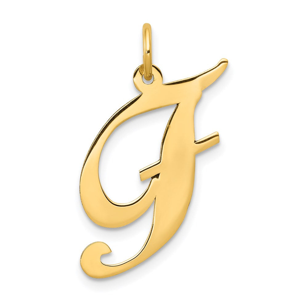 14k Large Fancy Script Letter F Initial Charm