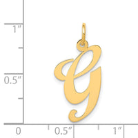 Load image into Gallery viewer, 14k Large Fancy Script Letter G Initial Charm
