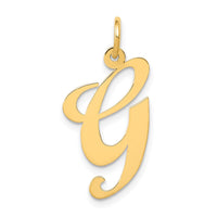 Load image into Gallery viewer, 14k Large Fancy Script Letter G Initial Charm
