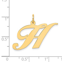 Load image into Gallery viewer, 14k Large Fancy Script Letter H Initial Charm
