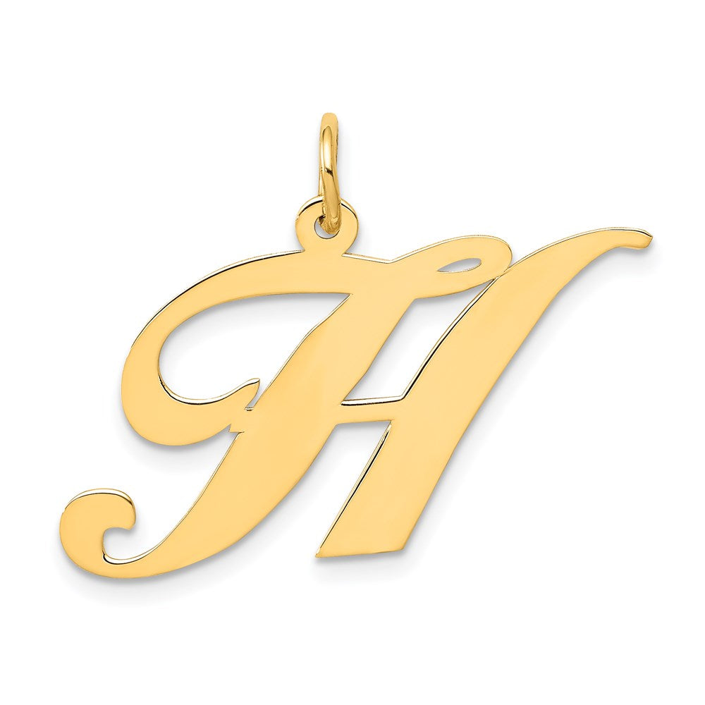 14k Large Fancy Script Letter H Initial Charm