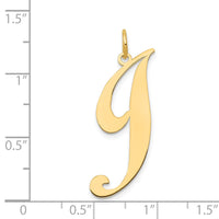 Load image into Gallery viewer, 14k Large Fancy Script Letter J Initial Charm
