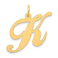 Load image into Gallery viewer, 14k Large Fancy Script Letter K Initial Charm
