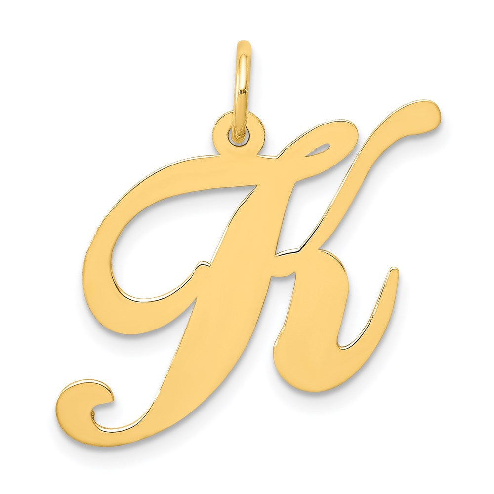 14k Large Fancy Script Letter K Initial Charm