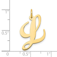 Load image into Gallery viewer, 14k Large Fancy Script Letter L Initial Charm
