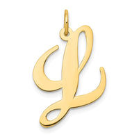 Load image into Gallery viewer, 14k Large Fancy Script Letter L Initial Charm
