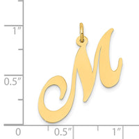Load image into Gallery viewer, 14k Large Fancy Script Letter M Initial Charm
