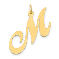 Load image into Gallery viewer, 14k Large Fancy Script Letter M Initial Charm
