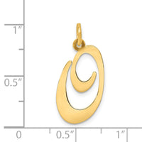 Load image into Gallery viewer, 14k Large Fancy Script Letter O Initial Charm
