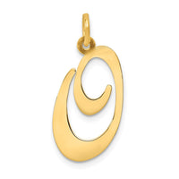 Load image into Gallery viewer, 14k Large Fancy Script Letter O Initial Charm
