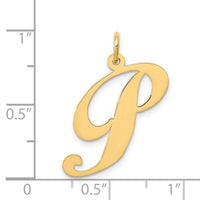 Load image into Gallery viewer, 14k Large Fancy Script Letter P Initial Charm
