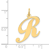 Load image into Gallery viewer, 14k Large Fancy Script Letter R Initial Charm
