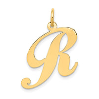 Load image into Gallery viewer, 14k Large Fancy Script Letter R Initial Charm
