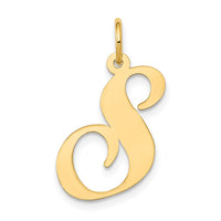 Load image into Gallery viewer, 14k Large Fancy Script Letter S Initial Charm
