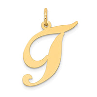 Load image into Gallery viewer, 14k Large Fancy Script Letter T Initial Charm
