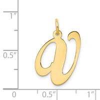 Load image into Gallery viewer, 14k Large Fancy Script Letter V Initial Charm
