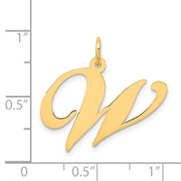 Load image into Gallery viewer, 14k Large Fancy Script Letter W Initial Charm
