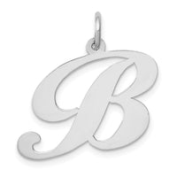 Load image into Gallery viewer, 14k White Gold Large Fancy Script Letter B Initial Charm
