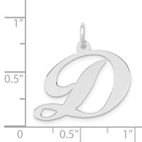 Load image into Gallery viewer, 14k White Gold Large Fancy Script Letter D Initial Charm

