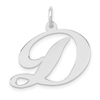 Load image into Gallery viewer, 14k White Gold Large Fancy Script Letter D Initial Charm
