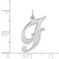 Load image into Gallery viewer, 14k White Gold Large Fancy Script Letter F Initial Charm
