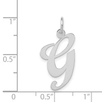 Load image into Gallery viewer, 14k White Gold Large Fancy Script Letter G Initial Charm
