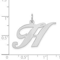 Load image into Gallery viewer, 14k White Gold Large Fancy Script Letter H Initial Charm

