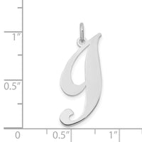 Load image into Gallery viewer, 14k White Gold Large Fancy Script Letter I Initial Charm
