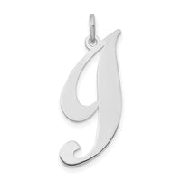 Load image into Gallery viewer, 14k White Gold Large Fancy Script Letter I Initial Charm
