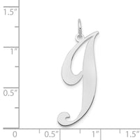 Load image into Gallery viewer, 14k White Gold Large Fancy Script Letter J Initial Charm
