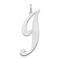 Load image into Gallery viewer, 14k White Gold Large Fancy Script Letter J Initial Charm
