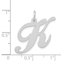 Load image into Gallery viewer, 14k White Gold Large Fancy Script Letter K Initial Charm

