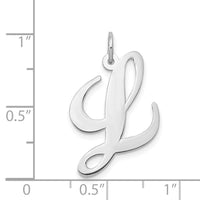 Load image into Gallery viewer, 14k White Gold Large Fancy Script Letter L Initial Charm
