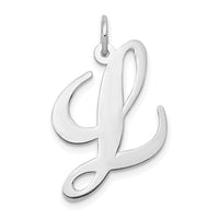 Load image into Gallery viewer, 14k White Gold Large Fancy Script Letter L Initial Charm
