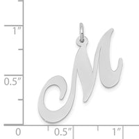 Load image into Gallery viewer, 14k White Gold Large Fancy Script Letter M Initial Charm
