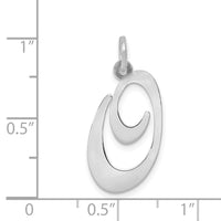 Load image into Gallery viewer, 14k White Gold Large Fancy Script Letter O Initial Charm
