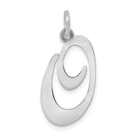 Load image into Gallery viewer, 14k White Gold Large Fancy Script Letter O Initial Charm
