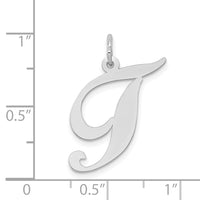 Load image into Gallery viewer, 14k White Gold Large Fancy Script Letter T Initial Charm
