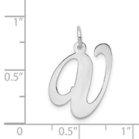 Load image into Gallery viewer, 14k White Gold Large Fancy Script Letter V Initial Charm
