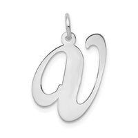 Load image into Gallery viewer, 14k White Gold Large Fancy Script Letter V Initial Charm
