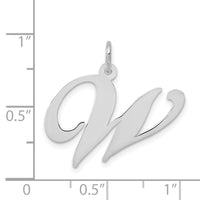 Load image into Gallery viewer, 14k White Gold Large Fancy Script Letter W Initial Charm

