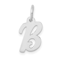 Load image into Gallery viewer, 14k White Gold Small Script Letter B Initial Charm
