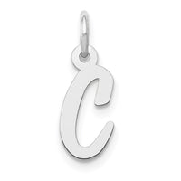 Load image into Gallery viewer, 14k White Gold Small Script Letter C Initial Charm
