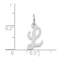 Load image into Gallery viewer, 14k White Gold Small Script Letter L Initial Charm

