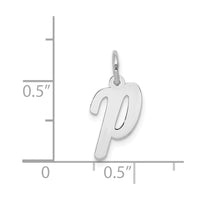 Load image into Gallery viewer, 14k White Gold Small Script Letter P Initial Charm
